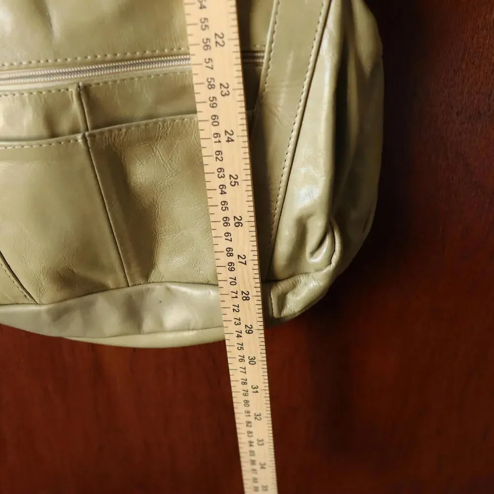 Vtg Brandless Genuine‎ Leather Crossbody Bag Light Sage Green